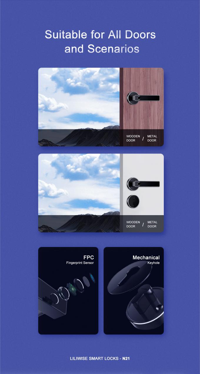 Απλός μαύρος ευφυής τηλεχειρισμός Bluetooth δακτυλικών αποτυπωμάτων κλειδαριών πορτών Bluetooth 1