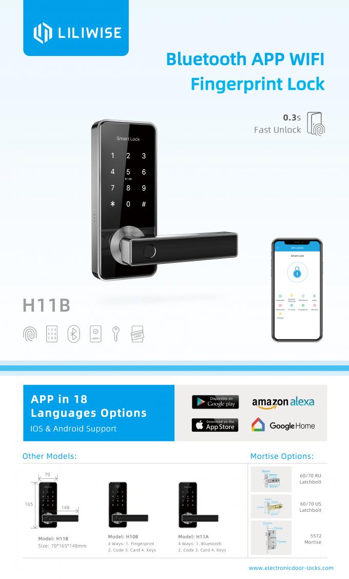 Κατοικημένες ηλεκτρονικές κλειδαριές πορτών, ψηφιακή ασφαλής κλειδαριά εξογκωμάτων πορτών συρτών δακτυλικών αποτυπωμάτων οθόνης αφής Wifi 1