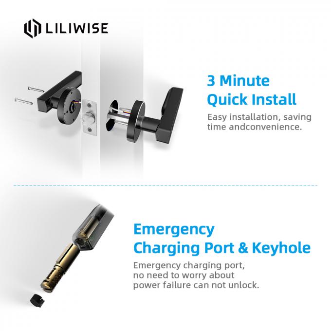 Υψηλή ασφάλεια WiFi Bluetooth APP κλειδαριών πορτών δακτυλικών αποτυπωμάτων Liliwise βιομετρική 1