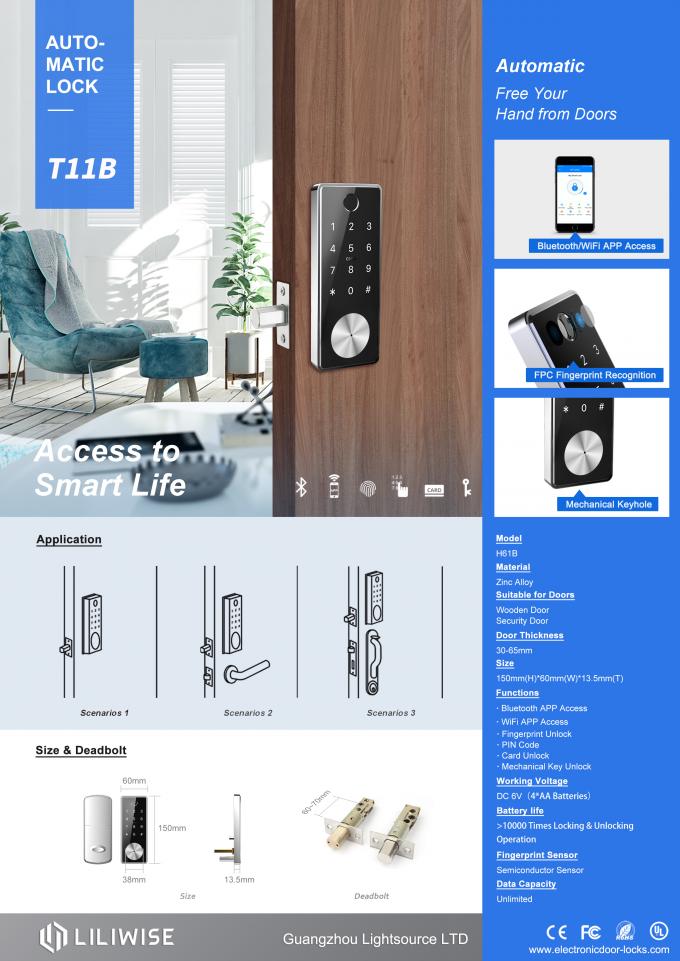 Ηλεκτρονική κλειδαριά πορτών Bluetooth δακτυλικών αποτυπωμάτων για Houesehold και εμπορικός 1