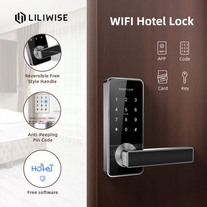 Η πόρτα ξενοδοχείων RFID Wifi κλειδώνει το ηλεκτρονικό πορτών σύστημα κλειδαριών πορτών ξενοδοχείων λαβών έξυπνο 3