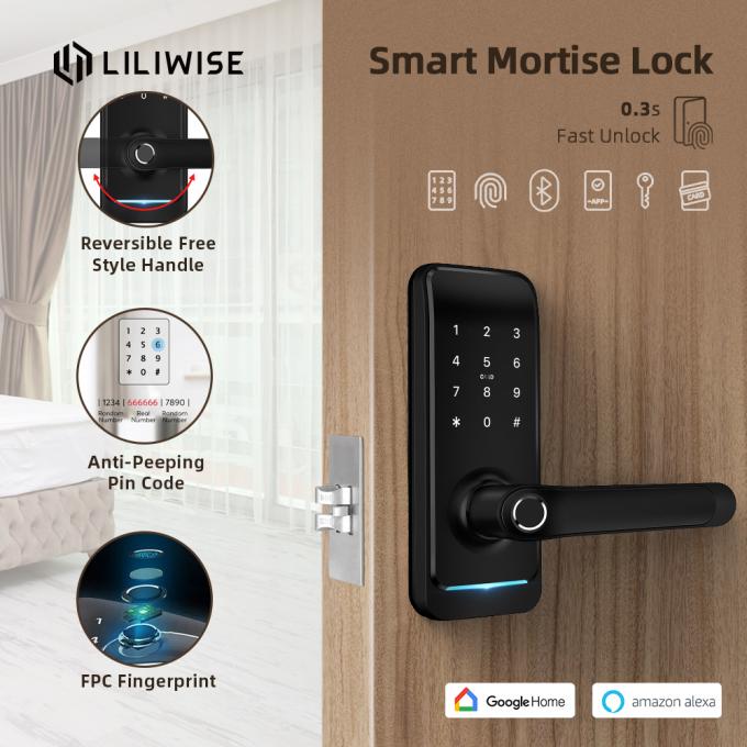 Αδιάβροχη ηλεκτρονική Mortise Bluetooth κλειδαριών πορτών έξυπνη κλειδαριά λαβών πορτών 0