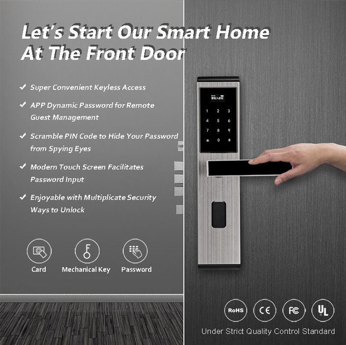 Κατοικημένη ηλεκτρονική ψηφιακή κλειδαριά πορτών, κλειδαριά μπροστινών πορτών Multifuction Keyless 0
