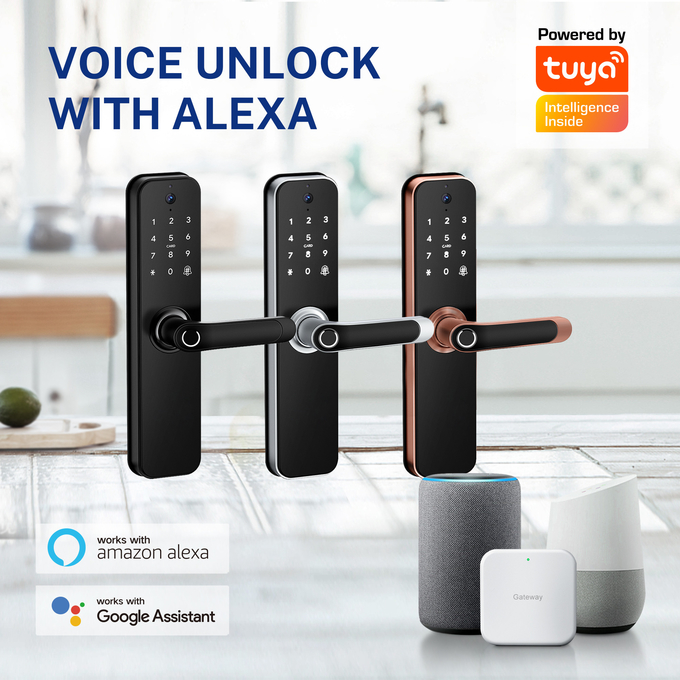 APP Bluetooth Tuya έξυπνη κλειδαριά πορτών Doorbell οικιακού βίντεο κλειδαριών 4