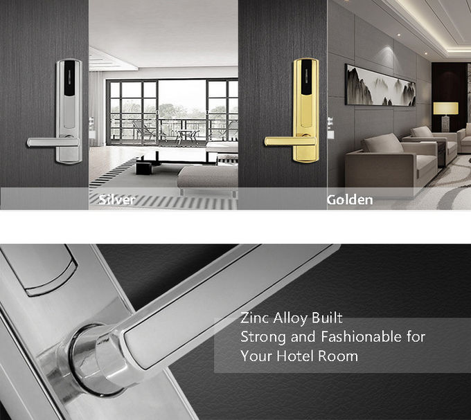 Χρυσές κλειδαριές πορτών δωματίου ξενοδοχείου με το δείχνοντας φως 285mm των οδηγήσεων * 70mm 1