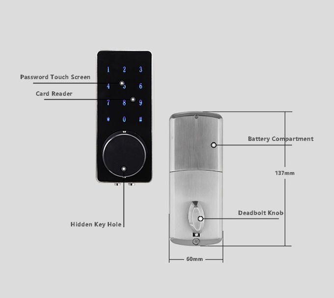Έξυπνη ασφάλειας WiFi Bluetooth πρόσβασης αυτόματη δακτυλικών αποτυπωμάτων κλειδαριά πορτών πώλησης Deadbolt καυτή 3