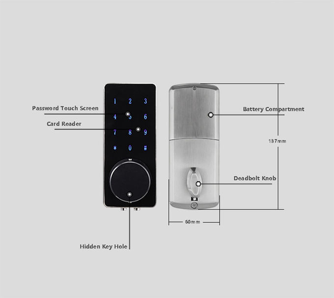 APP μακρινή κλειδαριά μπροστινών πορτών ελέγχου, έξυπνη κλειδαριά πορτών κλειδώματος Bluetooth μόνη 3