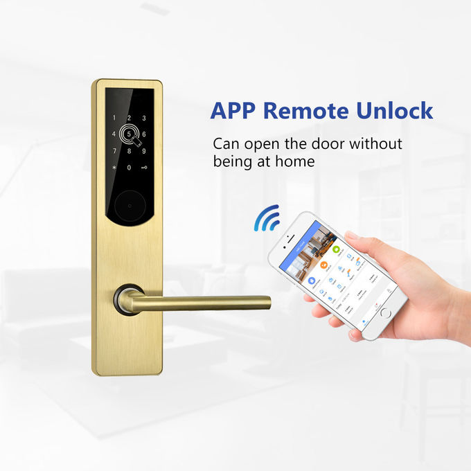 Η ψηφιακή ηλεκτρονική πόρτα διαμερισμάτων κλειδώνει/η ξύλινη κλειδαριά πορτών κώδικα ΑΣΦΑΛΕΙΑΣ Bluetooth WiFi 0