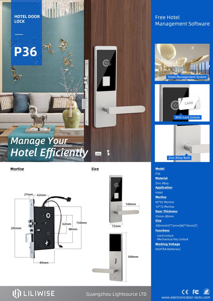 Βασικές κλειδαριές πορτών ξενοδοχείων αναγνωστών καρτών ισχυρών κτυπημάτων RFID/ηλεκτρονική μαγνητική κλειδαριά ασφάλειας 0