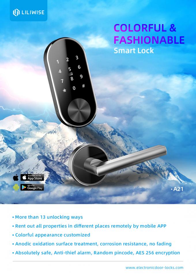 Αργιλίου κραμάτων Bluetooth πορτών μακρινό διοικητικό διαμέρισμα WiFi κλειδαριών διασπασμένο 0