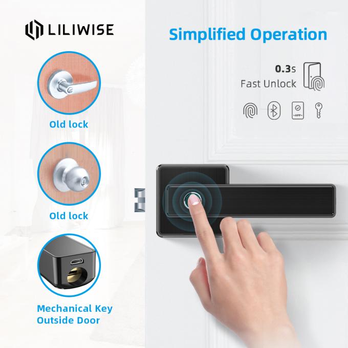 Υψηλή ασφάλεια WiFi Bluetooth APP κλειδαριών πορτών δακτυλικών αποτυπωμάτων Liliwise βιομετρική 0