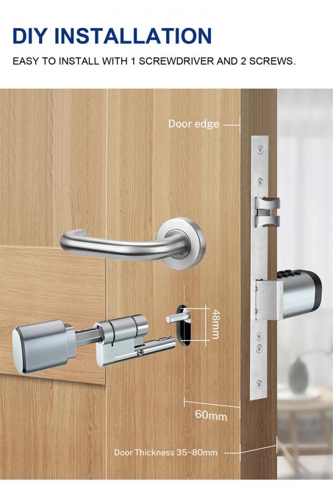 Νέο σχεδιασμό ασφαλής και ευκολίας ψηφιακή έξυπνη κλειδαριά κυλίνδρου πόρτας 4
