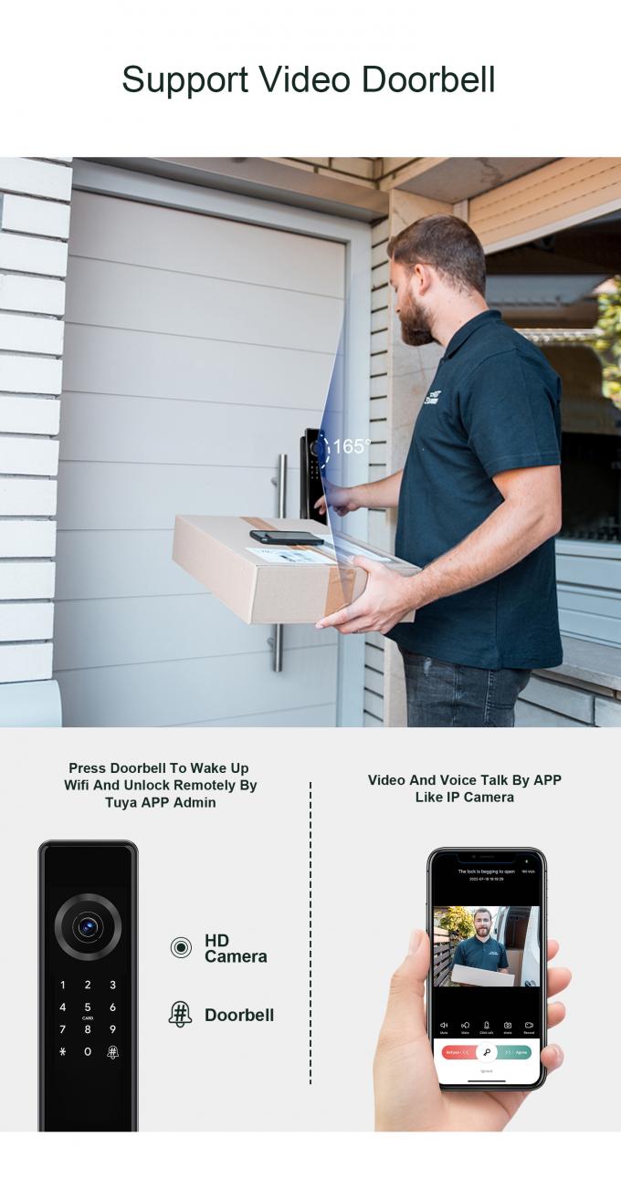 Λίλιγουάις Τούγια Τλλοκ Κερράδουρα Ηλεκτρικές Wifi Φαγγαρογραφία Ψηφιακή Κάμερα έξυπνη κλειδαριά πόρτας με κάμερα 8