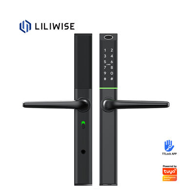 Liliwise European Ultra-Slim Wifi Electronic Rfid Door Lock Narrow Aluminium Tuya Smart Lock Mortise Slim Smart Door Lock