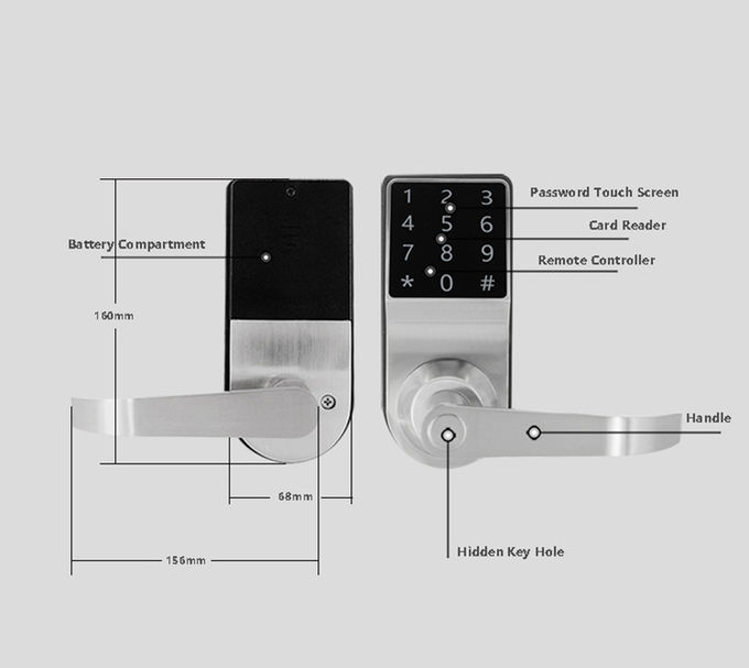 Ψηφιακή ηλεκτρονική αριθμητικών πληκτρολογίων πορτών κλειδαριών κώδικα καρτών τηλεχειρισμού οθόνη αφής Elgant ακρυλική 3