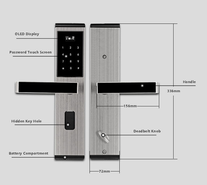 Οι ξύλινες κλειδαριές πορτών διαμερισμάτων πορτών ψηφιακές ξεκλειδώνουν με τον κωδικό πρόσβασης καρτών 1