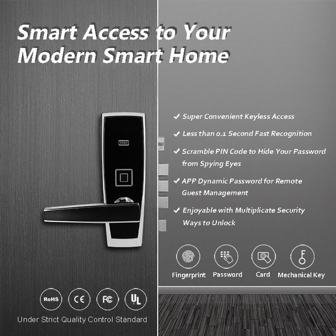 Κλειδαριές πορτών ασφάλειας Keyless δακτυλικών αποτυπωμάτων, ηλεκτρονική ψηφιακή κλειδαριά πορτών Keyless 2