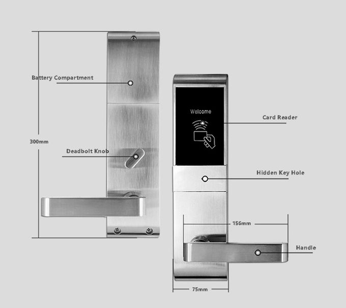 Ξύλινο σύστημα κλειδαριών πορτών Rfid πορτών, έξυπνη βασική κλειδαριά πορτών καρτών για τα ξενοδοχεία 1