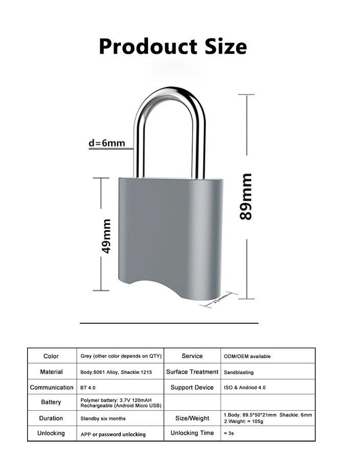 Έξυπνη κλειδαριά πορτών κώδικα ασφάλειας/ψηφιακό λουκέτο ελέγχου Bluetooth κουμπιών κωδικού πρόσβασης πολλών χρήσεων 2